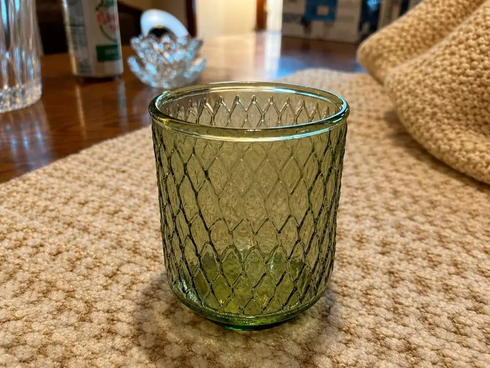 Vintage Green Snakeskin Glass - 70's